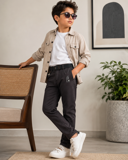 BOYS JEANS CODE-A296 Boys Stylish Regular Fit Jeans with Belt – Comfortable Casual Denim Pants