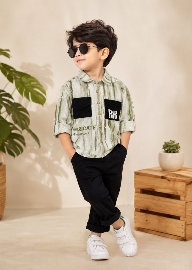BOYS SHIRT CODE-A306 Boys Printed Full Sleeve Shirt | Stylish Casual Shirt for Kids