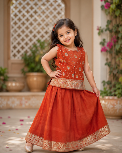 GIRLS ETHNIC WEAR CODE-B99 He & She Girls Ethnic Wear Set | Traditional Festive Lehenga Choli for Girls | Party & Wedding Wear