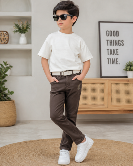 BOYS JEANS CODE-A296 Boys Stylish Regular Fit Jeans with Belt – Comfortable Casual Denim Pants