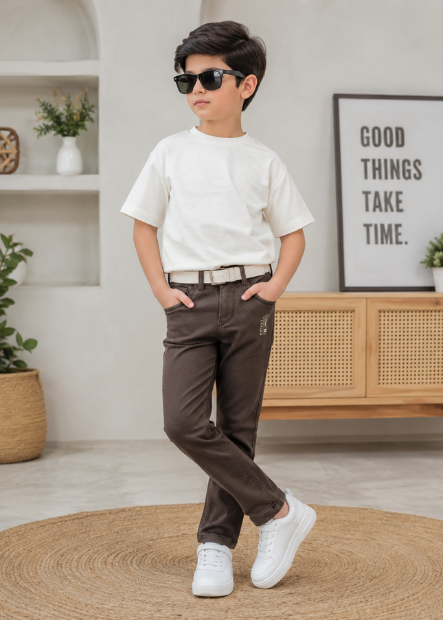 BOYS JEANS CODE-A296 Boys Stylish Regular Fit Jeans with Belt – Comfortable Casual Denim Pants