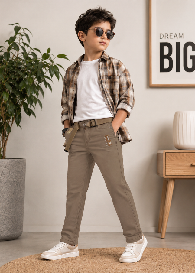 BOYS JEANS CODE-A296 Boys Stylish Regular Fit Jeans with Belt – Comfortable Casual Denim Pants