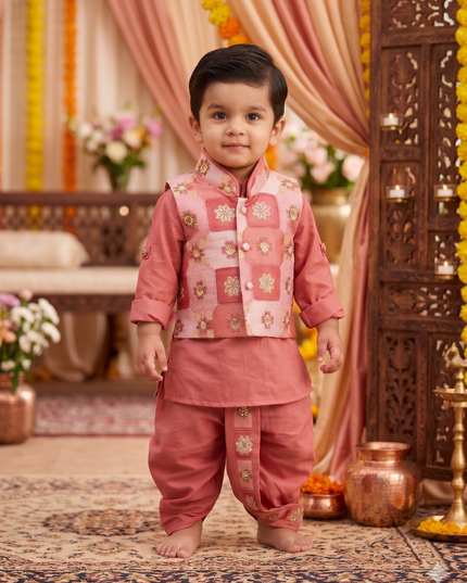 Boys Ethnic Koti Jacket – Stylish Festive Wear for Kids | He & She
