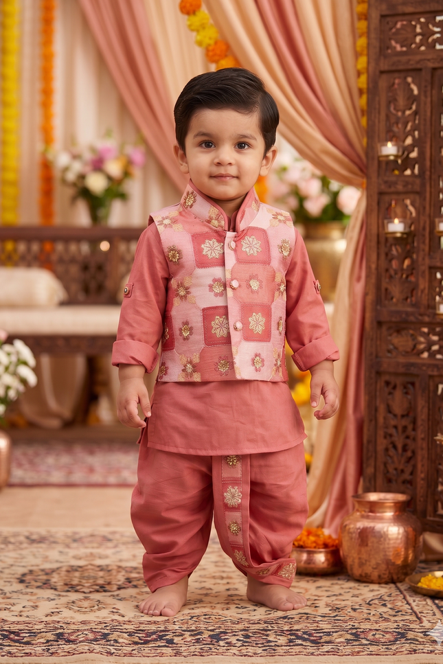 Boys Ethnic Koti Jacket – Stylish Festive Wear for Kids | He & She