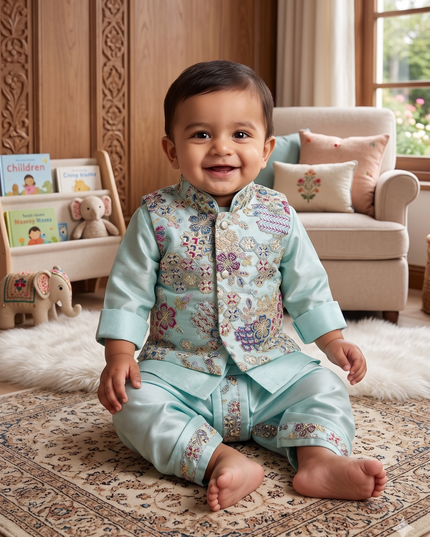 Boys Ethnic Koti Jacket for Kids – Festive & Wedding Wear | He & She