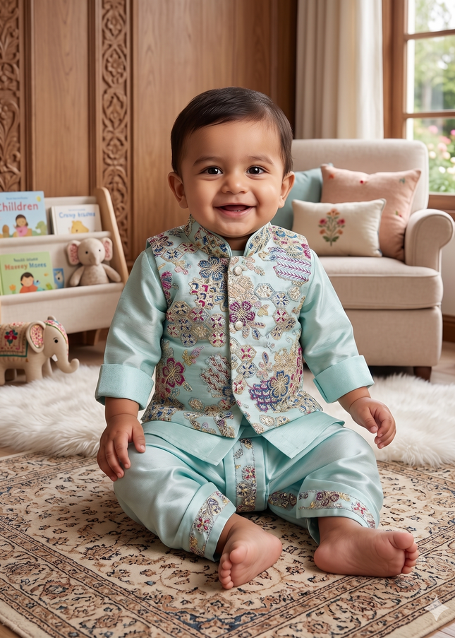 Boys Ethnic Koti Jacket for Kids – Festive & Wedding Wear | He & She