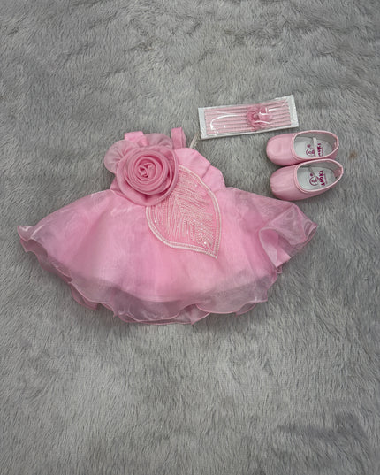 Baby Girls Pink Party Wear Frock | Stylish Princess Dress by He And She