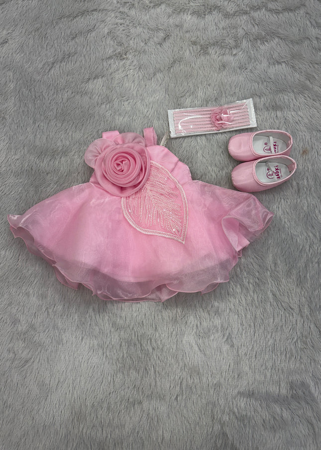 Baby Girls Pink Party Wear Frock | Stylish Princess Dress by He And She