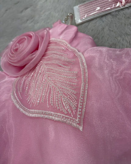 Baby Girls Pink Party Wear Frock | Stylish Princess Dress by He And She