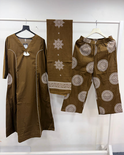 Women Printed Kurti Set with Palazzo & Dupatta | Ethnic Wear for Women | He and She