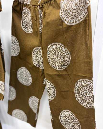 Women Printed Kurti Set with Palazzo & Dupatta | Ethnic Wear for Women | He and She