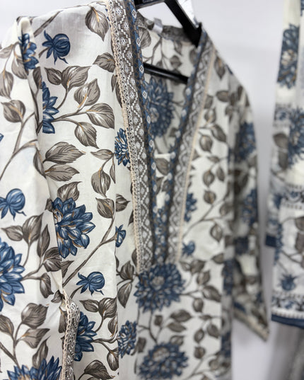 Women Floral Printed Kurti Set with Palazzo & Dupatta | Elegant Ethnic Wear | He and She