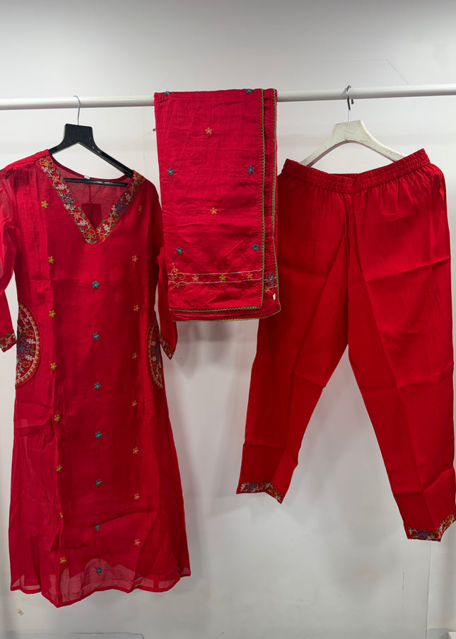 Women Embroidered Kurti Set with Dupatta | Elegant Ethnic Wear for Women | He and She
