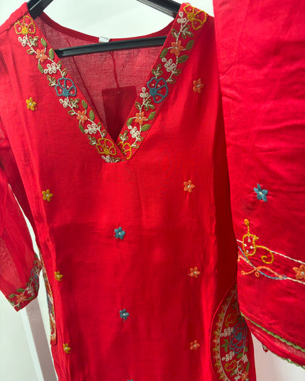Women Embroidered Kurti Set with Dupatta | Elegant Ethnic Wear for Women | He and She