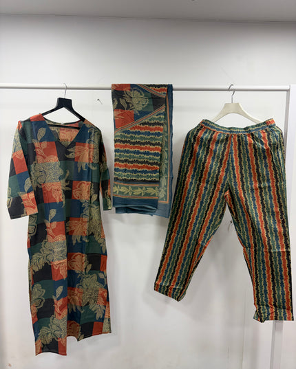 He And She Women Printed Kurti Pant Dupatta Set | Stylish Ethnic Wear for Women