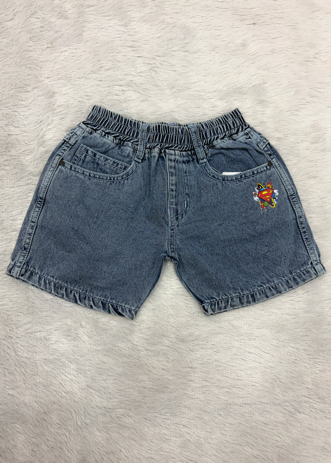 BOYS SHORT CODE-B70 He and She Boys Denim Shorts | Comfortable Elastic Waist Casual Shorts for Kids