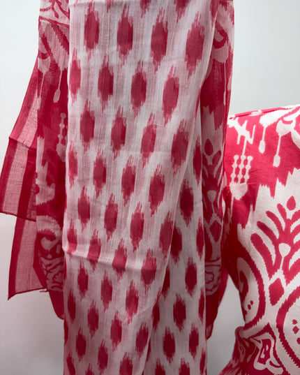 LADIES KURTI SET CODE-A55 He and She Girls Pink Printed Kurti Set with Palazzo & Dupatta | Ethnic Wear for Girls