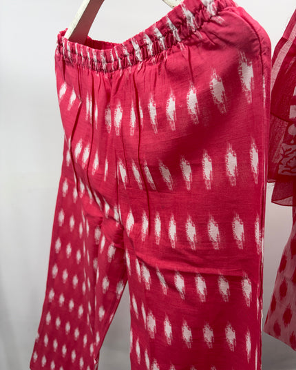 LADIES KURTI SET CODE-A55 He and She Girls Pink Printed Kurti Set with Palazzo & Dupatta | Ethnic Wear for Girls