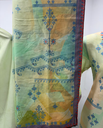 LADIES KURTI SET CODE-A58 He & She Women’s Light Green Printed Kurti Set with Dupatta | Elegant Ethnic Wear for Casual & Festive Occasions