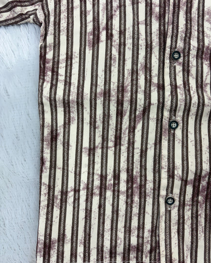 BOYS SHIRTS CODE-B97 Boys Maroon & Green Vertical Stripe Full Sleeve Casual Shirt