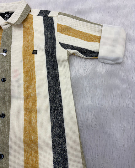BOYS SHIRTS CODE-B86 He and She Boys Vertical Striped Full Sleeve Casual Shirt | Premium Cotton Blend | Kids Fashion Shirt