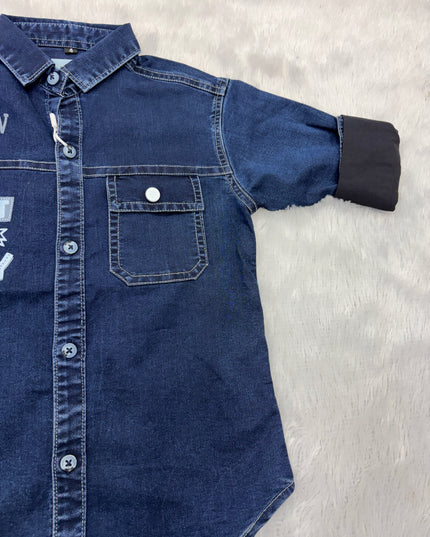 BOYS SHIRTS CODE-B88 He and She Boys Urban Denim Shirt | Full Sleeve Casual Cotton Blend Shirt for Kids