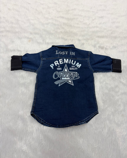 BOYS SHIRTS CODE-B88 He and She Boys Urban Denim Shirt | Full Sleeve Casual Cotton Blend Shirt for Kids