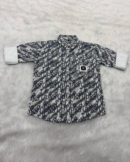 BOYS SHIRTS CODE-B91 He and She Boys Printed Full Sleeve Casual Shirt | Stylish Cotton Blend Kids Shirt