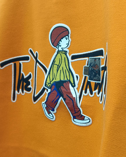 Boys Orange Graphic T-Shirt | Kids Casual Cotton Half Sleeve Tee