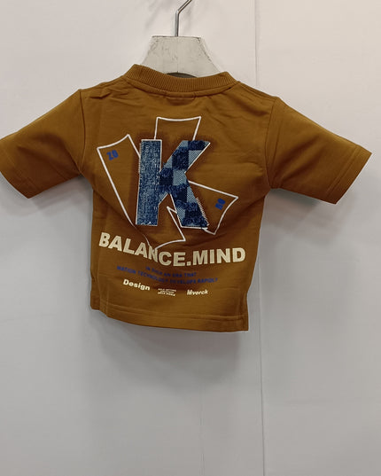 Boys Brown Graphic T-Shirt with Utility Pocket – Stylish Casual Wear | He and She