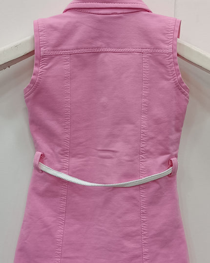 Girls Pink Denim Shirt Dress with Belt | He and She Kidswear