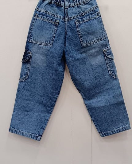 Boys Blue Cargo Denim Jeans – Stylish Multi-Pocket Kids Jeans | He & She