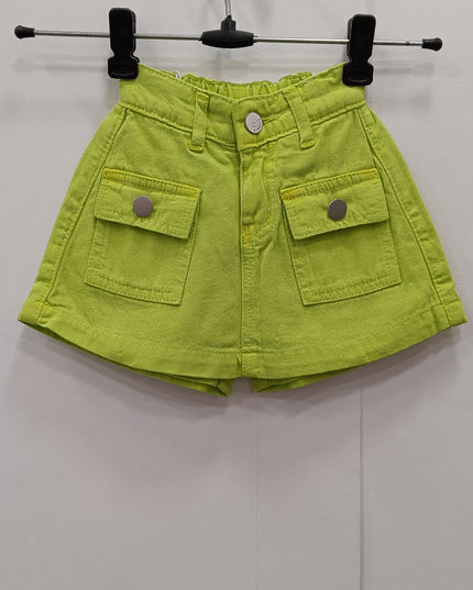 Girls Lime Green Pocket Skort | Stylish & Comfortable Kids Skirt Shorts – He & She