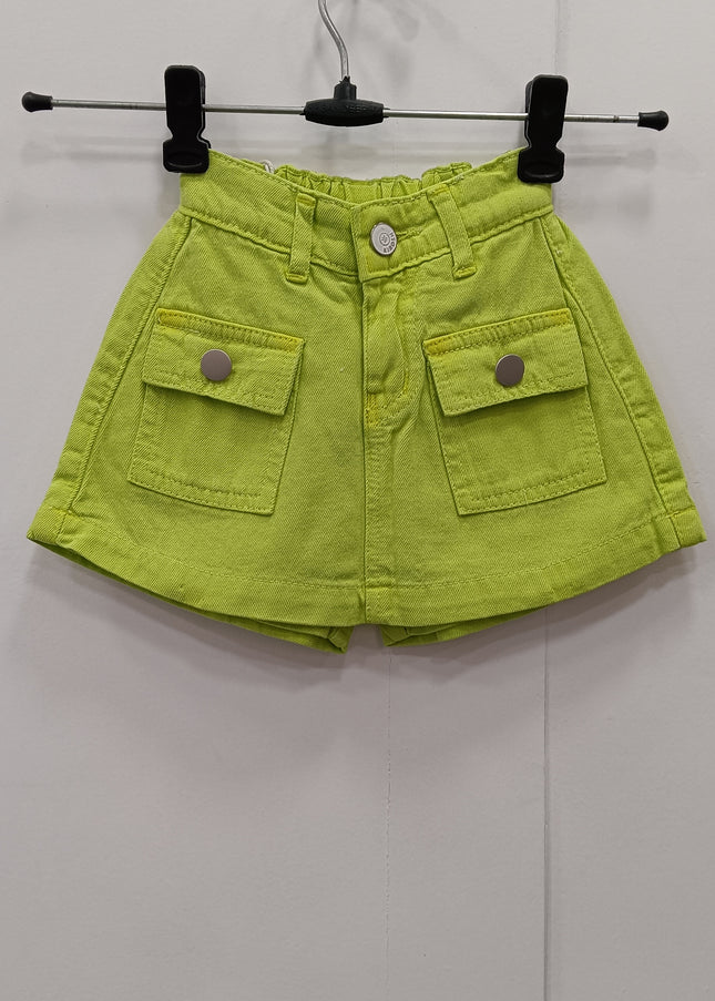 Girls Lime Green Pocket Skort | Stylish & Comfortable Kids Skirt Shorts – He & She