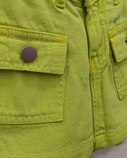 Girls Lime Green Pocket Skort | Stylish & Comfortable Kids Skirt Shorts – He & She