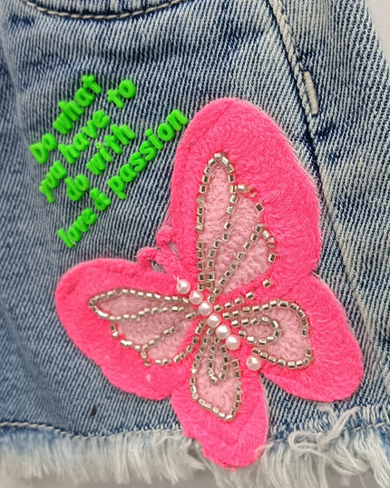 Girls Butterfly Patch Denim Shorts – Kids Summer Casual Shorts | He And She