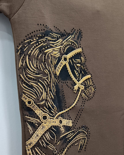 He & She Kids Brown Graphic Printed Cotton T-Shirt – Stylish Casual Boys & Girls Wear