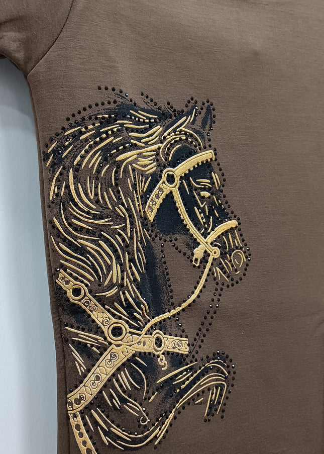 He & She Kids Brown Graphic Printed Cotton T-Shirt – Stylish Casual Boys & Girls Wear