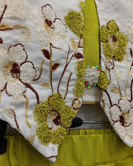 Girls Embroidered Jacket Top with Palazzo Set | Ethnic Party Wear 3-Piece Outfit | He & She