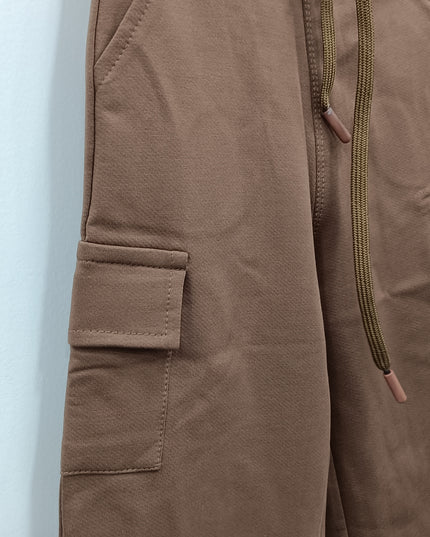 Girls Brown Cargo TrackPants | Kids Cotton  Casual Pants