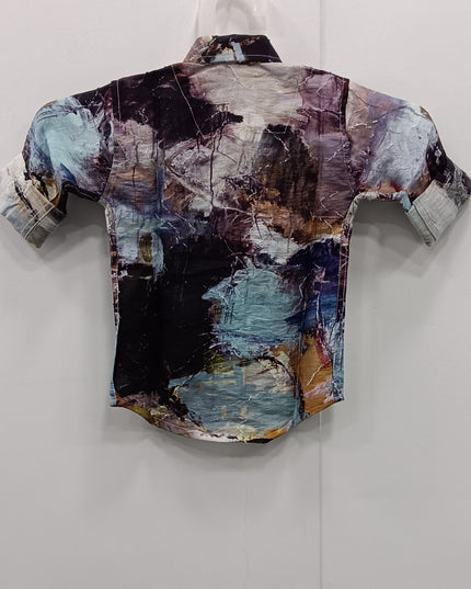 He & She Kids Abstract Printed Cotton Shirt – Stylish 700.00 Casual Boys Shirt