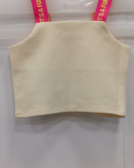 Girls Printed Crop Top with Shoulder Straps | Cute Sleeveless Kids Top | He & She