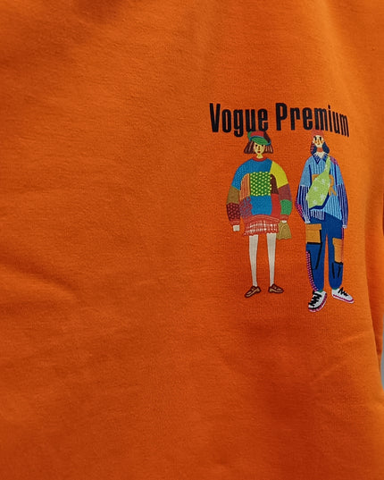 Girls Orange Graphic Cotton T-Shirt – Premium Kids Casual Wear | He & She