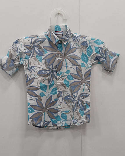 Boys Floral Printed Casual Shirt | Half Sleeve Kids Summer Shirt | He & She