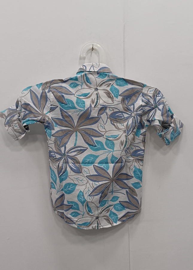 Boys Floral Printed Casual Shirt | Half Sleeve Kids Summer Shirt | He & She