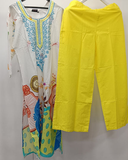He and She Women’s Printed Kurti with Palazzo Set – Stylish Ethnic Wear