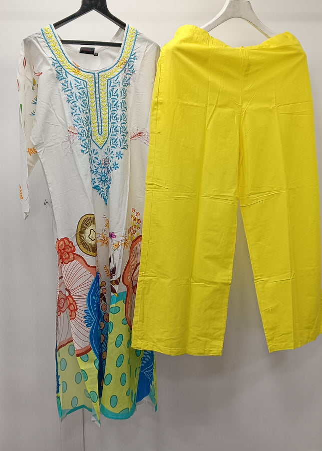 He and She Women’s Printed Kurti with Palazzo Set – Stylish Ethnic Wear