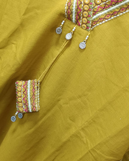 Mustard Ethnic Kurti Pant Set for Women | Elegant Traditional Wear by He & She