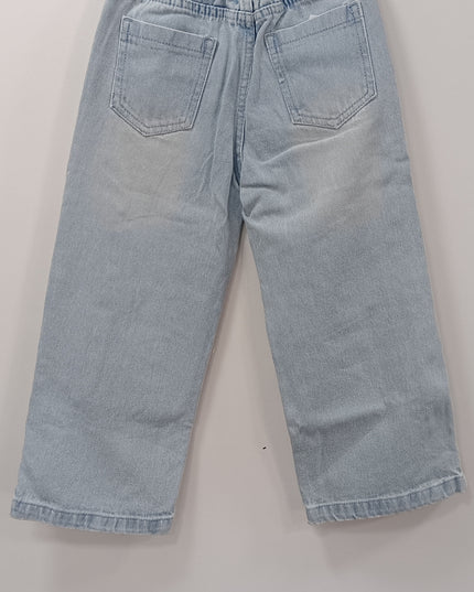 Girls Light Blue Distressed Patch Denim Jeans – Stylish Kids Streetwear | He & She
