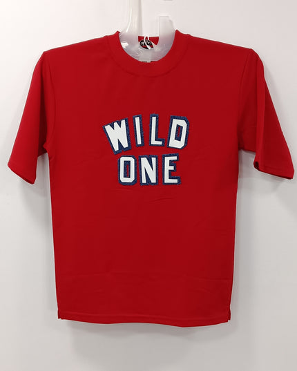 Boys Red Printed T-Shirt “Wild One” | Stylish Kids Casual Wear by He & She